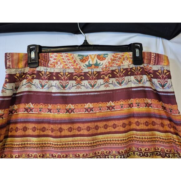 Anthro New W/Tag Maison Tara Spice Paprika Orange Geo Top Skirt Set US 14 - Picture 8 of 12